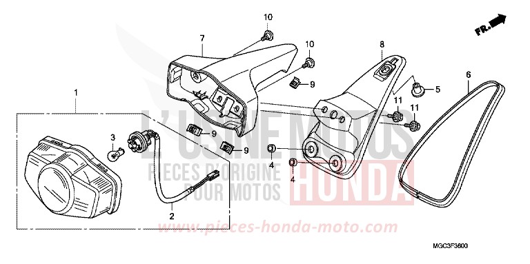 TAILLIGHT for CB1100 ABS CANDY GLORY RED-U (R101) from 2013